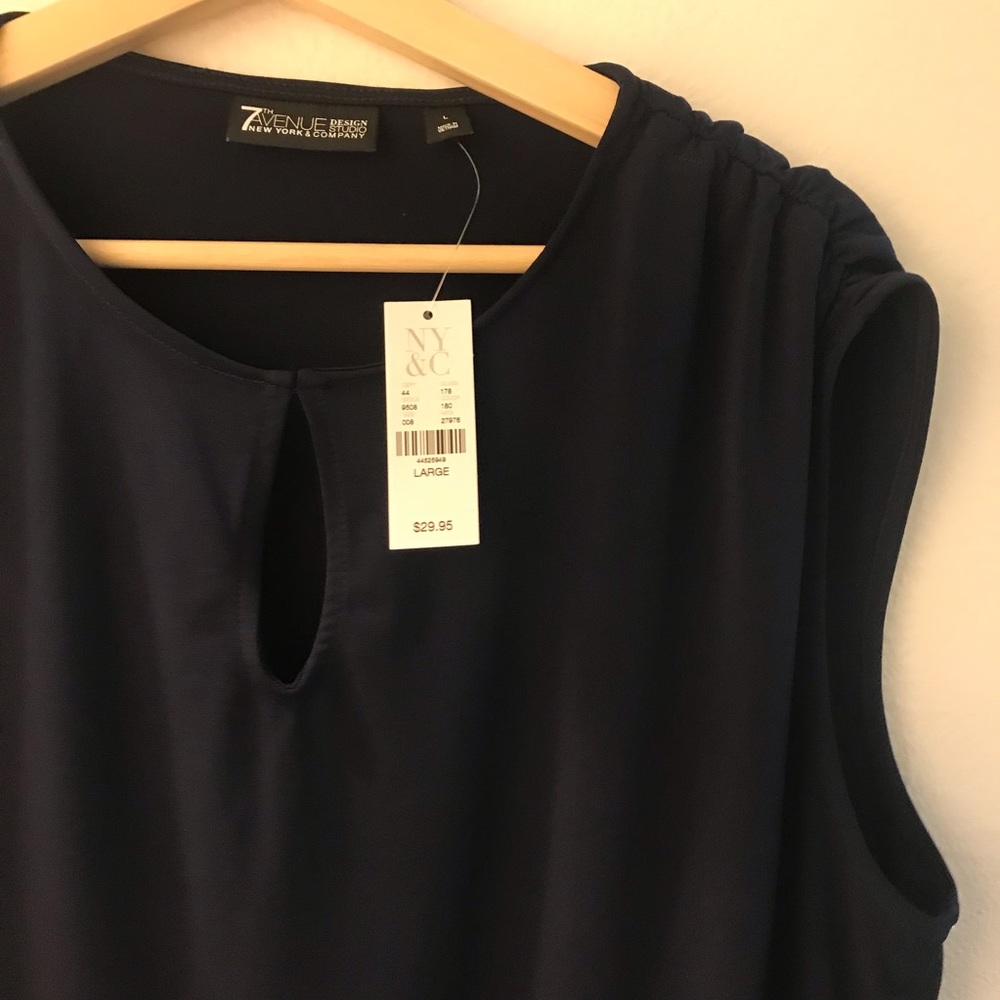 NY & Co navy blue top NWT